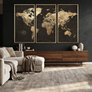 Framed World Map with Pin Canvas Print – Detailed World Map