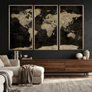 Push Pin World Map Canvas Wall Art Print, Interactive Travel
