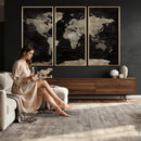 Detailed World Map Wall Art Print - Large Framed World Map