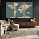 Minimal Vintage World Map Canvas Wall Art Print, Neutral by MyGreatCanvas | Canvas Wall Art Prints | Photo Prints & Wall Decor