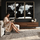 World Map Canvas Print – Framed Push Pin Wall Art, Color