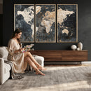 World Map Canvas Print – Detailed Map of the World Wall Art