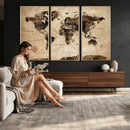 World Map Wall Art Canvas Print