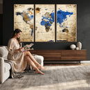 World Map Canvas Print – Colorful Abstract Travel Map,