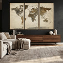 Vintage World Map Canvas Wall Art – Framed Travel Map for by MyGreatCanvas | Canvas Wall Art Prints | Photo Prints & Wall Decor
