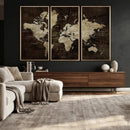 Blue World Map Canvas Wall Art – Framed Modern Travel Map by MyGreatCanvas | Canvas Wall Art Prints | Photo Prints & Wall Decor