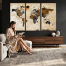 World Map Canvas Print – Framed Travel Map Wall Art for