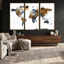 Colorful Watercolor World Map Canvas Wall Art – Framed by MyGreatCanvas | Canvas Wall Art Prints | Photo Prints & Wall Decor
