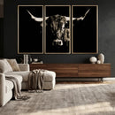 Black Bull Wall Art Canvas Print, Dark Longhorn Portrait by MyGreatCanvas | Canvas Wall Art Prints | Photo Prints & Wall Decor