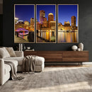 Boston Wall Art Canvas Print, Boston City Downtown Night by MyGreatCanvas | Canvas Wall Art Prints | Photo Prints & Wall Decor