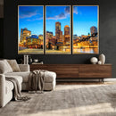 Boston Wall Art Canvas Print, Boston City Downtown Night by MyGreatCanvas | Canvas Wall Art Prints | Photo Prints & Wall Decor