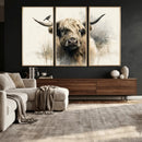 Abstract Highland Cow Wall Art Canvas Print, Rustic Farm by MyGreatCanvas | Canvas Wall Art Prints | Photo Prints & Wall Decor