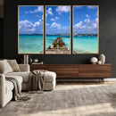 Caribbean Ocean Pier Seascape Wall Art Canvas Print, by MyGreatCanvas | Canvas Wall Art Prints | Photo Prints & Wall Decor