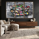 Graffiti Cube Abstract Street Art Wall Art Canvas Print by MyGreatCanvas | Canvas Wall Art Prints | Photo Prints & Wall Decor