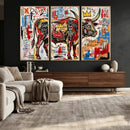 Texas Bull Wall Art Canvas Print, Abstract Graffiti Bull by MyGreatCanvas | Canvas Wall Art Prints | Photo Prints & Wall Decor
