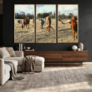 Texas Longhorn Wall Art Canvas Print, Western Ranch Cattle by MyGreatCanvas | Canvas Wall Art Prints | Photo Prints & Wall Decor