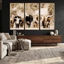 Western Longhorn Herd Wall Art Canvas Print, Sepia Texas by MyGreatCanvas | Canvas Wall Art Prints | Photo Prints & Wall Decor