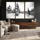 Black and White Snowy Pine Forest Wall Art Canvas Print, by MyGreatCanvas | Canvas Wall Art Prints | Photo Prints & Wall Decor