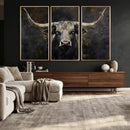 Rustic Longhorn Bull Wall Art Canvas Print – Vintage Western by MyGreatCanvas | Canvas Wall Art Prints | Photo Prints & Wall Decor