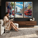 London Street Canvas Wall Art — Big Ben Red Bus Print | Oil by MyGreatCanvas | Canvas Wall Art Prints | Photo Prints & Wall Decor