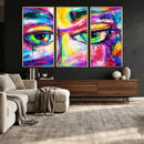 Colorful Abstract Face Wall Art Canvas Print – Modern Pop by MyGreatCanvas | Canvas Wall Art Prints | Photo Prints & Wall Decor