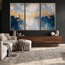 Blue Gold Abstract Large Framed Canvas Wall Art, Modern by MyGreatCanvas | Canvas Wall Art Prints | Photo Prints & Wall Decor