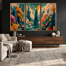 Colorful Japanese Landscape Print: Maximalist Panoramic Wall by MyGreatCanvas | Canvas Wall Art Prints | Photo Prints & Wall Decor