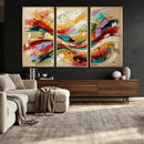Geometric Abstract Wall Art Canvas Print, Orange Blue by MyGreatCanvas | Canvas Wall Art Prints | Photo Prints & Wall Decor