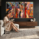 African American Jazz Singer Canvas Art — Red Dress Black by MyGreatCanvas | Canvas Wall Art Prints | Photo Prints & Wall Decor
