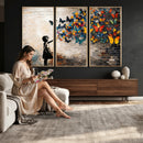 Banksy Graffiti Butterfly Girl Wall Art Canvas Print, Framed by MyGreatCanvas | Canvas Wall Art Prints | Photo Prints & Wall Decor