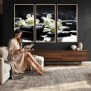 Plumeria Frangipani Black Stone Canvas | White Flower Spa by MyGreatCanvas | Canvas Wall Art Prints | Photo Prints & Wall Decor