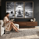 Airplane Wall Art Canvas Print, Black and White Jet Aircraft by MyGreatCanvas | Canvas Wall Art Prints | Photo Prints & Wall Decor