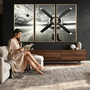 Vintage Airplane Wall Art Canvas Print, Black and White by MyGreatCanvas | Canvas Wall Art Prints | Photo Prints & Wall Decor