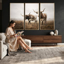 Texas Longhorn Canvas Wall Art Western Bull Desert Moody by MyGreatCanvas | Canvas Wall Art Prints | Photo Prints & Wall Decor