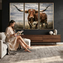 Texas Longhorn Canvas Wall Art Western Bull Desert Moody by MyGreatCanvas | Canvas Wall Art Prints | Photo Prints & Wall Decor