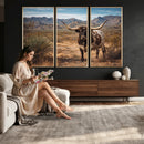 Texas Longhorn Canvas Wall Art Western Bull Desert Moody by MyGreatCanvas | Canvas Wall Art Prints | Photo Prints & Wall Decor