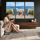 Large Beach Canvas Wall Art Coastal Adirondack Chairs Ocean by MyGreatCanvas | Canvas Wall Art Prints | Photo Prints & Wall Decor
