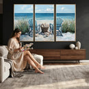 Beach Canvas Wall Art Coastal Adirondack Chairs Ocean by MyGreatCanvas | Canvas Wall Art Prints | Photo Prints & Wall Decor