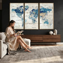 Watercolor World Map Canvas Wall Art Print – Abstract by MyGreatCanvas | Canvas Wall Art Prints | Photo Prints & Wall Decor