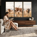 Texas Longhorn Canvas Wall Art, Rustic Farm Animal Photography Print, Farmhouse Country Decor, Western Ranch Art by MyGreatCanvas | Canvas Wall Art Prints | Photo Prints & Wall Decor