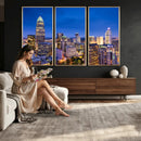 Charlotte Skyline Canvas Wall Art Print – North Carolina Cityscape Photography Print by MyGreatCanvas | Canvas Wall Art Prints | Photo Prints & Wall Decor