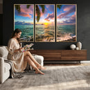 Hawaii Beach Sunset Canvas Wall Art Print, Tropical Ocean Landscape Artwork, Palm Tree Coastal Decor for Living Room Bedroom by MyGreatCanvas | Canvas Wall Art Prints | Photo Prints & Wall Decor