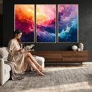Colorful Abstract Canvas Wall Art Print, Vibrant Popup Color Art Print