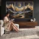 Abstract Mountain Wall Art Canvas Print Modern Landscape Painting Print