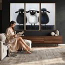 Funny Sheep Canvas Wall Art, Three Quirky Sheep Painting Print, Cute Animal Nursery Decor, Black White Navy Farmhouse Art, Kids Room Gift by MyGreatCanvas | Canvas Wall Art Prints | Photo Prints & Wall Decor