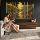 Gustav Klimt Style Forest Canvas Wall Art, Golden Forest Path Floral Art Nouveau Print, Enchanted Woodland Decor by MyGreatCanvas | Canvas Wall Art Prints | Photo Prints & Wall Decor