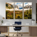 Half Dome Yosemite Canvas Wall Art – Majestic Triptych
