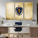 Massachusetts Flag Wall Art Canvas Print
