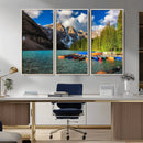 Moraine Lake 3-Panel Wall Art, Majestic Mountain and Lake by MyGreatCanvas | Canvas Wall Art Prints | Photo Prints & Wall Decor
