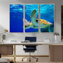 Sea Turtle Wall Art Canvas Print, Sea life in the Ocean Wall